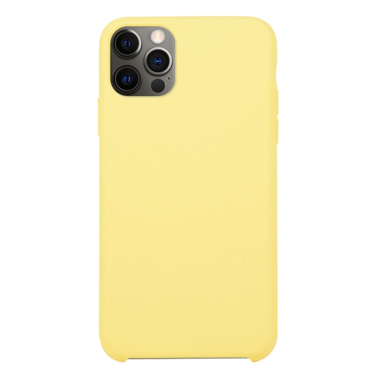 For iPhone 12 Pro Max Solid Silicone Phone Case(Yellow) by bashfashion