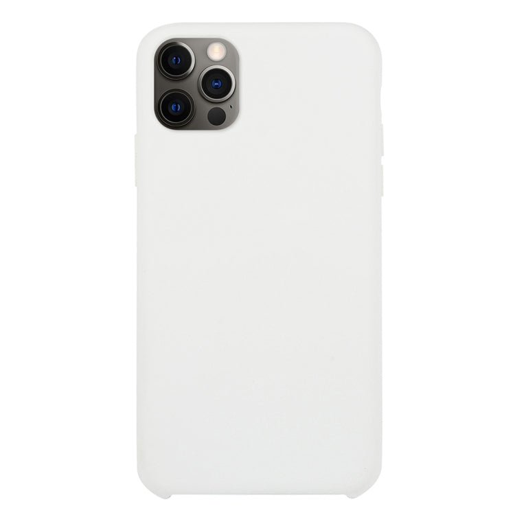 For iPhone 12 Pro Max Solid Silicone Phone Case(White) by bashfashion