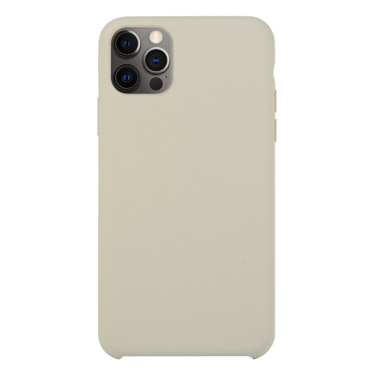 For iPhone 12 Pro Max Solid Silicone Phone Case(Rock Ash) by bashfashion