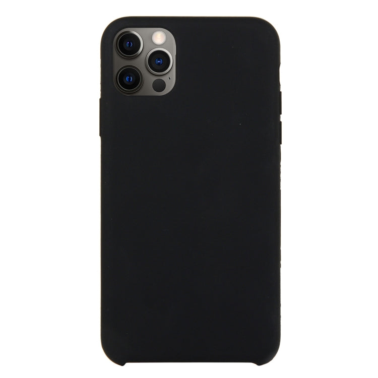 For iPhone 12 Pro Max Solid Silicone Phone Case(Black) by bashfashion