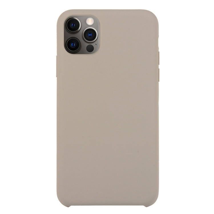 For iPhone 12 Pro Max Solid Silicone Phone Case(Pebble) by bashfashion