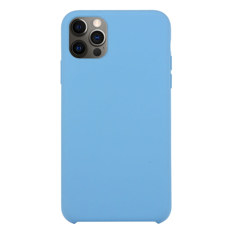 For iPhone 12 Pro Max Solid Silicone Phone Case(Azure) by bashfashion