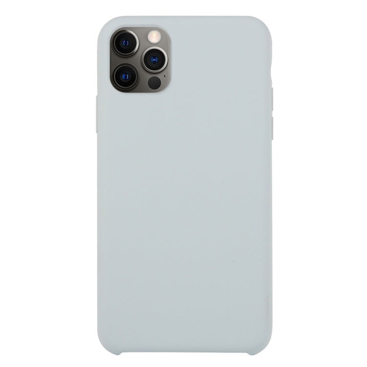 For iPhone 12 Pro Max Solid Silicone Phone Case(Blue Grey) by bashfashion