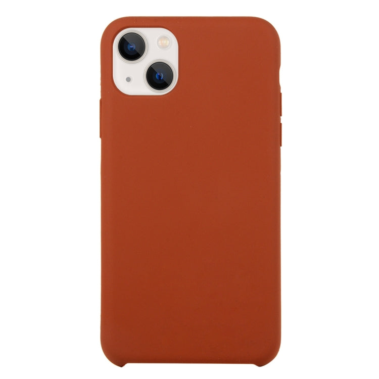 For iPhone 13 Solid Silicone Phone Case(Saddle Brown) by bashfashion
