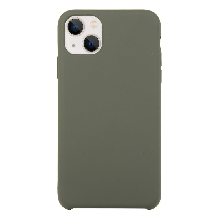 For iPhone 13 Solid Silicone Phone Case(Olive Green) by bashfashion
