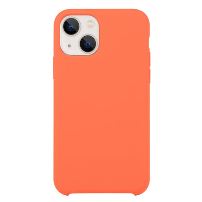 For iPhone 13 Solid Silicone Phone Case(Orange Red) by bashfashion