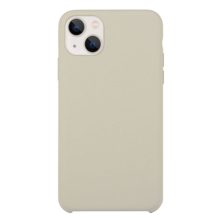 For iPhone 13 Solid Silicone Phone Case(Rock Ash) by bashfashion