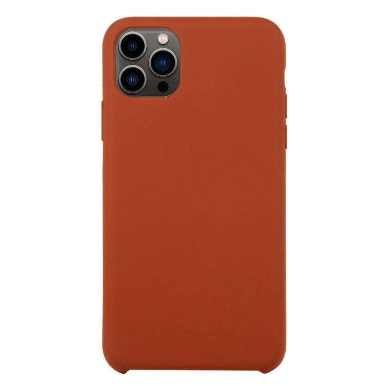 For iPhone 13 Pro Solid Silicone Phone Case (Saddle Brown) by bashfashion
