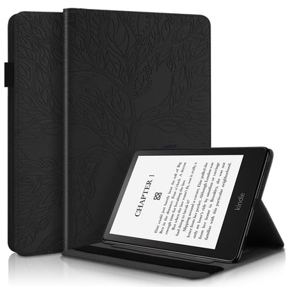 For Amazon Kindle Paperwhite 5 2021 Life Tree Series Leather Tablet Case(Black) by bashfashion