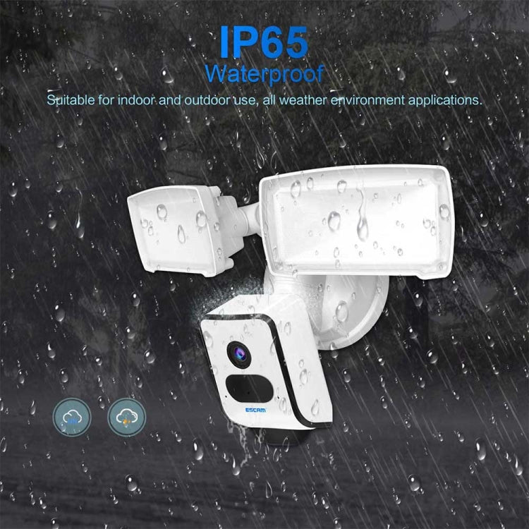 ESCAM QF612 3MP WiFi IP Camera & Floodlight, Support Night Vision / PIR Detection(UK Plug) by ESCAM