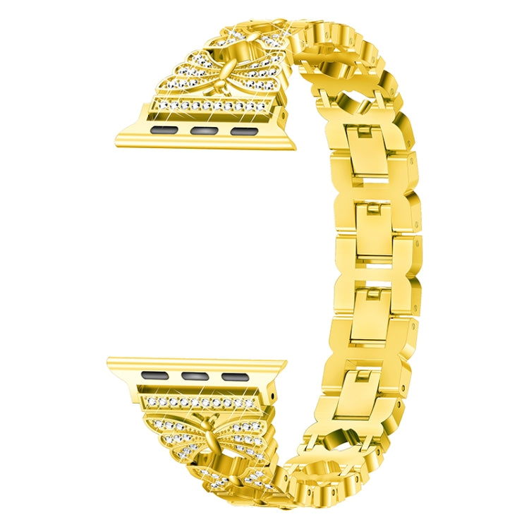 Stainless Steel Watch Band For Apple Watch Series 9&8&7 41mm / SE 3&SE 2&6&SE&5&4 40mm / 3&2&1 38mm(Gold) by bashfashion