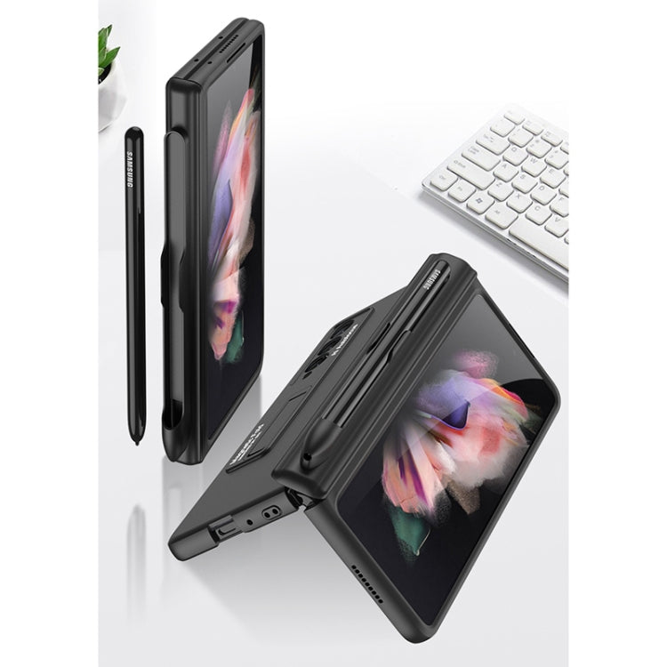 For Samsung Galaxy Z Fold3 5G GKK Magnetic Full Coverage Phone Flip Case with Pen Slot(Black) by GKK
