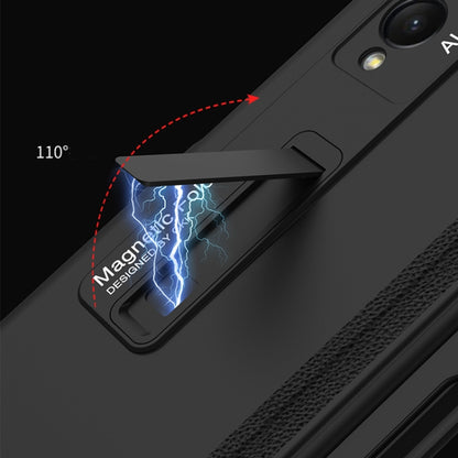 For Samsung Galaxy Z Fold3 5G GKK Magnetic Full Coverage Phone Flip Case with Pen Slot(Black) by GKK