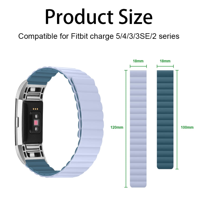 For Fitbit Charge 2 Silicone Magnetic Watch Band(Peacock Blue) by bashfashion