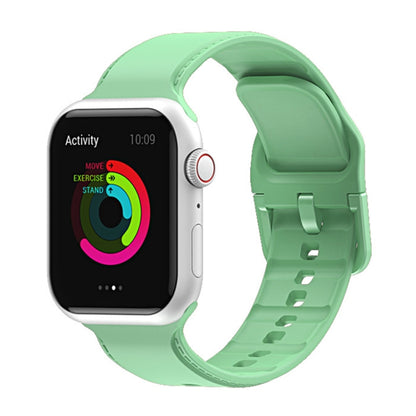 Silicone Watch Band For Apple Watch Ultra 49mm&Watch Ultra 2 49mm / Series 9&8&7 45mm / SE 3&SE 2&6&SE&5&4 44mm / 3&2&1 42mm(Matcha Green) by bashfashion