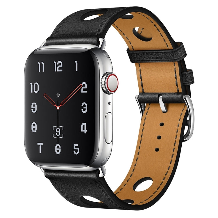 PU Silver Buckle Watch Band For Apple Watch Ultra 49mm&Watch Ultra 2 49mm / Series 9&8&7 45mm / SE 3&SE 2&6&SE&5&4 44mm / 3&2&1 42mm(Black) by bashfashion