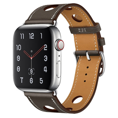 PU Silver Buckle Watch Band For Apple Watch Ultra 49mm&Watch Ultra 2 49mm / Series 9&8&7 45mm / SE 3&SE 2&6&SE&5&4 44mm / 3&2&1 42mm(Taupe) by bashfashion