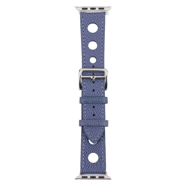 PU Silver Buckle Watch Band For Apple Watch Ultra 49mm&Watch Ultra 2 49mm / Series 9&8&7 45mm / SE 3&SE 2&6&SE&5&4 44mm / 3&2&1 42mm(Royal Blue) by bashfashion