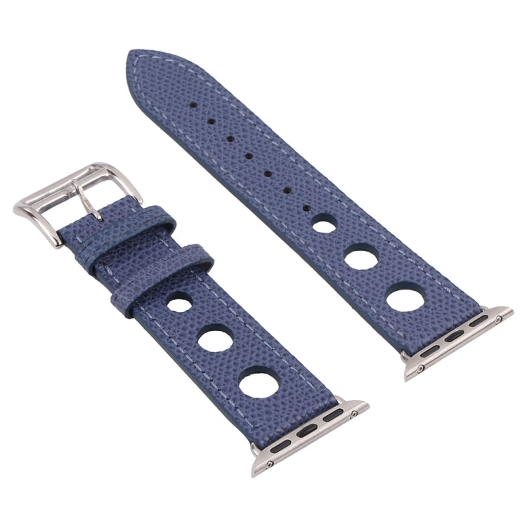 PU Silver Buckle Watch Band For Apple Watch Ultra 49mm&Watch Ultra 2 49mm / Series 9&8&7 45mm / SE 3&SE 2&6&SE&5&4 44mm / 3&2&1 42mm(Royal Blue) by bashfashion