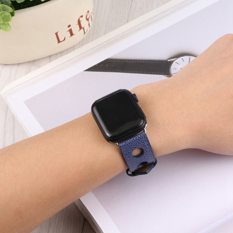 PU Silver Buckle Watch Band For Apple Watch Ultra 49mm&Watch Ultra 2 49mm / Series 9&8&7 45mm / SE 3&SE 2&6&SE&5&4 44mm / 3&2&1 42mm(Royal Blue) by bashfashion