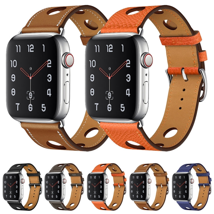 PU Silver Buckle Watch Band For Apple Watch Ultra 49mm&Watch Ultra 2 49mm / Series 9&8&7 45mm / SE 3&SE 2&6&SE&5&4 44mm / 3&2&1 42mm(Brown) by bashfashion