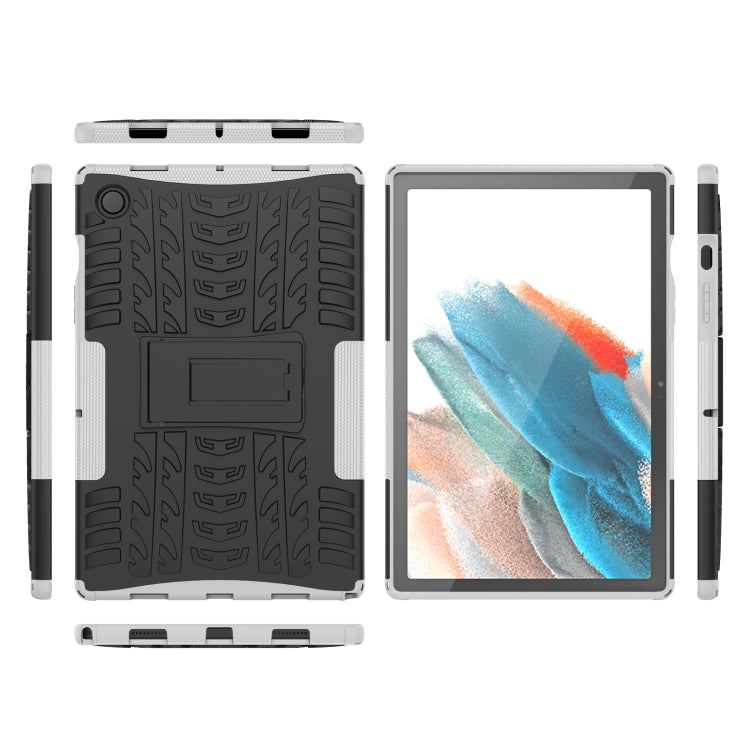 For Samsung Galaxy Tab A8 10.5 (2021) Tire Texture TPU + PC Tablet Case(White) by bashfashion