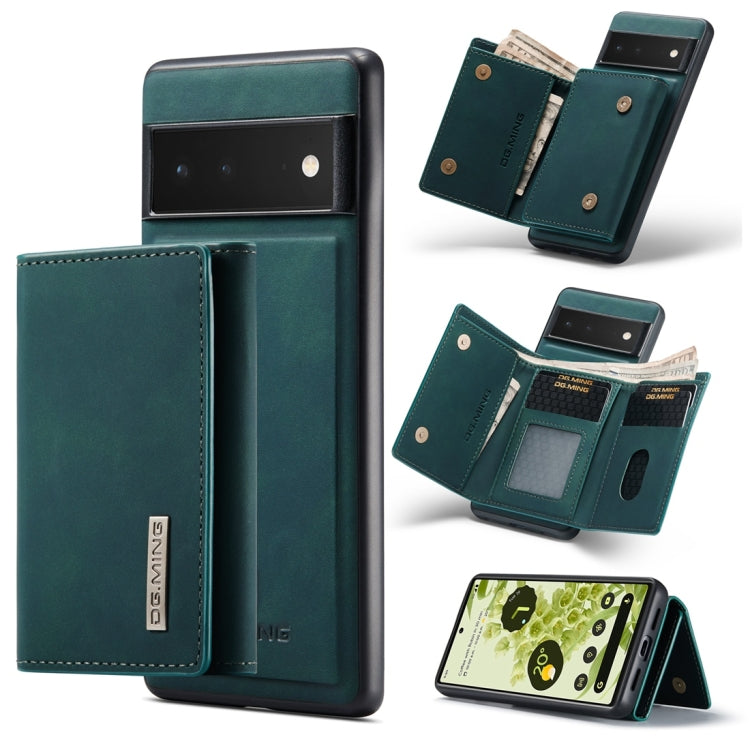 For Google Pixel 6 Pro DG.MING M1 Series 3-Fold Multi Card Wallet Back Cover Leather Phone Case(Green) by DG.MING