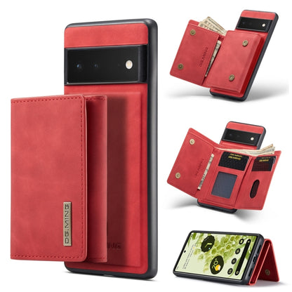 For Google Pixel 6 Pro DG.MING M1 Series 3-Fold Multi Card Wallet Back Cover Leather Phone Case(Red) by DG.MING