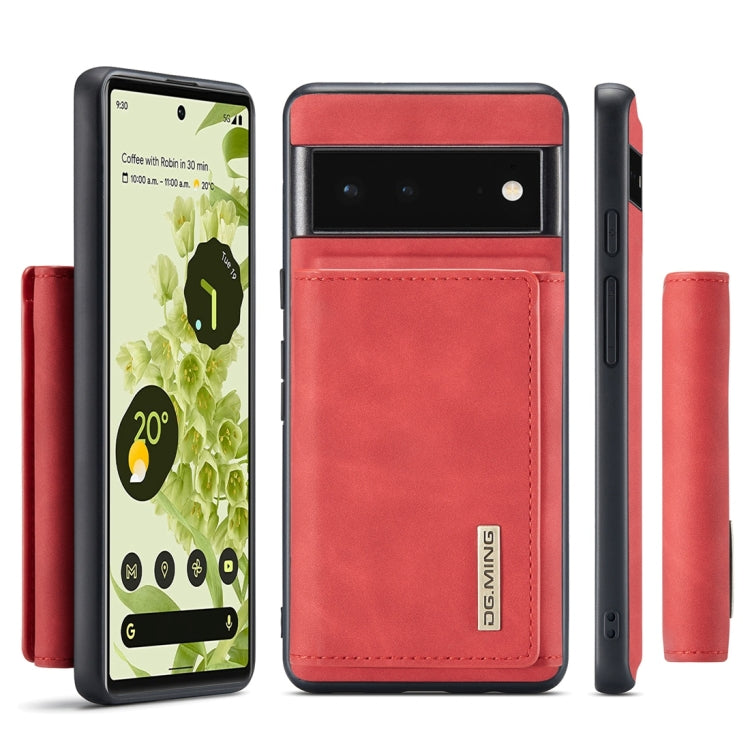For Google Pixel 6 Pro DG.MING M1 Series 3-Fold Multi Card Wallet Back Cover Leather Phone Case(Red) by DG.MING