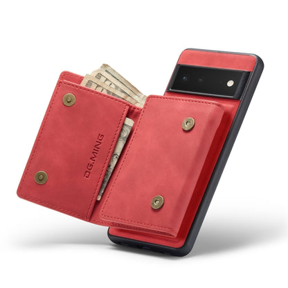 For Google Pixel 6 Pro DG.MING M1 Series 3-Fold Multi Card Wallet Back Cover Leather Phone Case(Red) by DG.MING