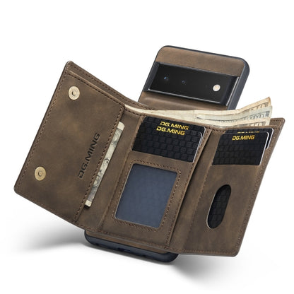 For Google Pixel 6 Pro DG.MING M1 Series 3-Fold Multi Card Wallet Back Cover Leather Phone Case(Coffee) by DG.MING