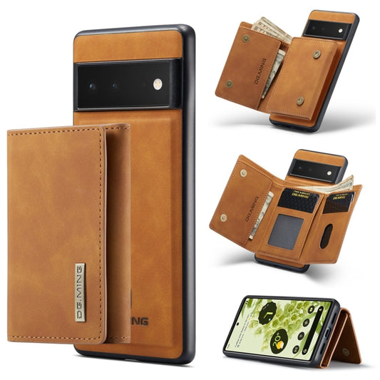 For Google Pixel 6 Pro DG.MING M1 Series 3-Fold Multi Card Wallet Back Cover Leather Phone Case(Brown) by DG.MING