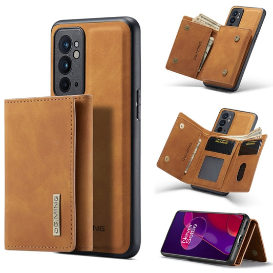 For OnePlus 9RT 5G DG.MING M1 Series 3-Fold Multi Card Wallet Back Cover Leather Phone Case(Brown) by DG.MING