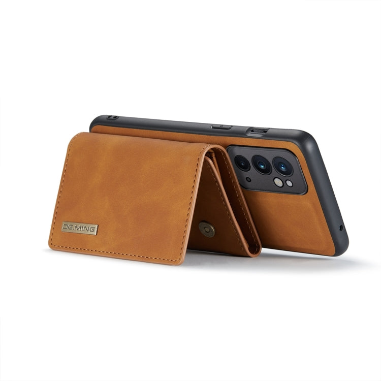 For OnePlus 9RT 5G DG.MING M1 Series 3-Fold Multi Card Wallet Back Cover Leather Phone Case(Brown) by DG.MING