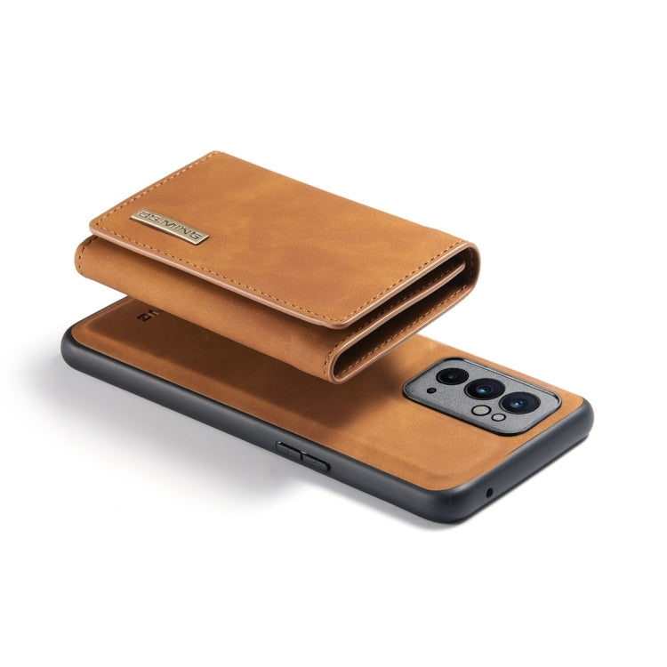 For OnePlus 9RT 5G DG.MING M1 Series 3-Fold Multi Card Wallet Back Cover Leather Phone Case(Brown) by DG.MING