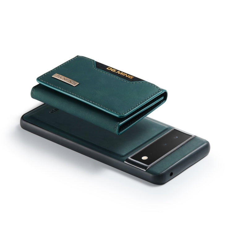 For Google Pixel 6 Pro DG.MING M2 Series 3-Fold Multi Card Bag Back Cover Leather Phone Case(Green) by DG.MING