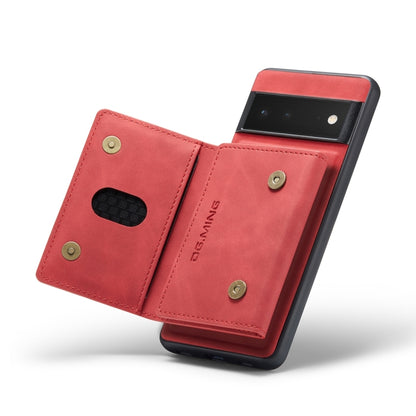 For Google Pixel 6 Pro DG.MING M2 Series 3-Fold Multi Card Bag Back Cover Leather Phone Case(Red) by DG.MING