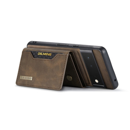 For Google Pixel 6 Pro DG.MING M2 Series 3-Fold Multi Card Bag Back Cover Leather Phone Case(Coffee) by DG.MING