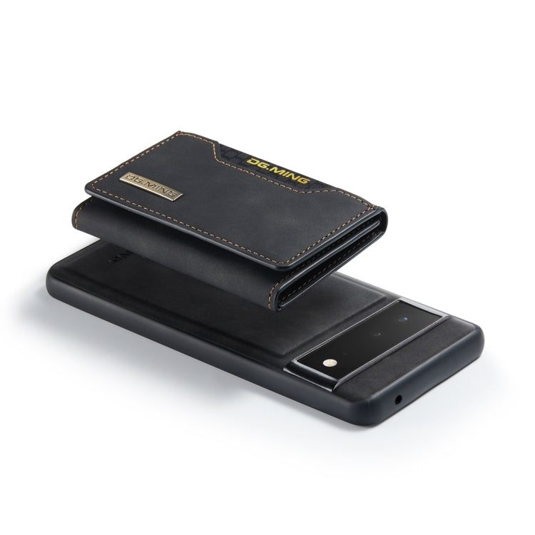 For Google Pixel 6 Pro DG.MING M2 Series 3-Fold Multi Card Bag Back Cover Leather Phone Case(Black) by DG.MING