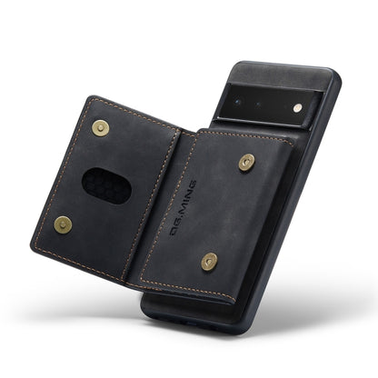 For Google Pixel 6 Pro DG.MING M2 Series 3-Fold Multi Card Bag Back Cover Leather Phone Case(Black) by DG.MING