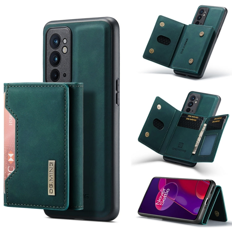 For OnePlus 9RT 5G DG.MING M2 Series 3-Fold Multi Card Bag Back Cover Leather Phone Case(Green) by DG.MING