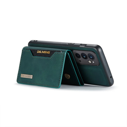 For OnePlus 9RT 5G DG.MING M2 Series 3-Fold Multi Card Bag Back Cover Leather Phone Case(Green) by DG.MING