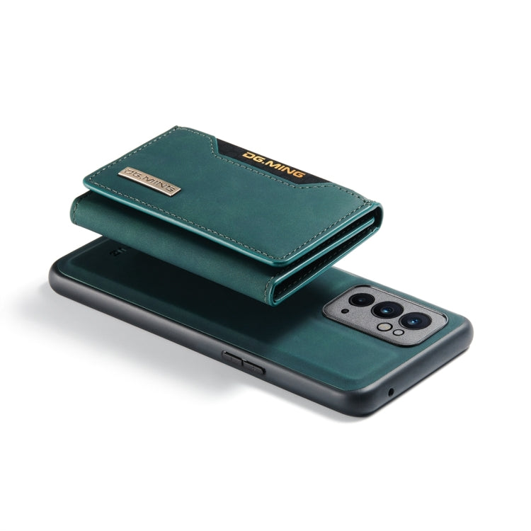 For OnePlus 9RT 5G DG.MING M2 Series 3-Fold Multi Card Bag Back Cover Leather Phone Case(Green) by DG.MING