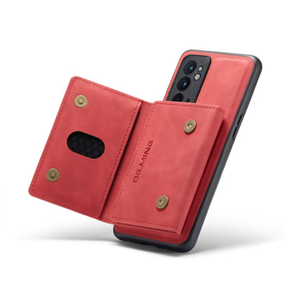 For OnePlus 9RT 5G DG.MING M2 Series 3-Fold Multi Card Bag Back Cover Leather Phone Case(Red) by DG.MING