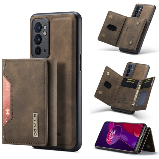 For OnePlus 9RT 5G DG.MING M2 Series 3-Fold Multi Card Bag Back Cover Leather Phone Case(Coffee) by DG.MING