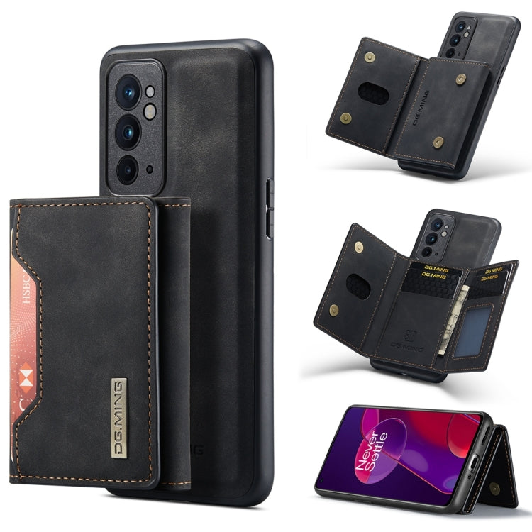 For OnePlus 9RT 5G DG.MING M2 Series 3-Fold Multi Card Bag Back Cover Leather Phone Case(Black) by DG.MING