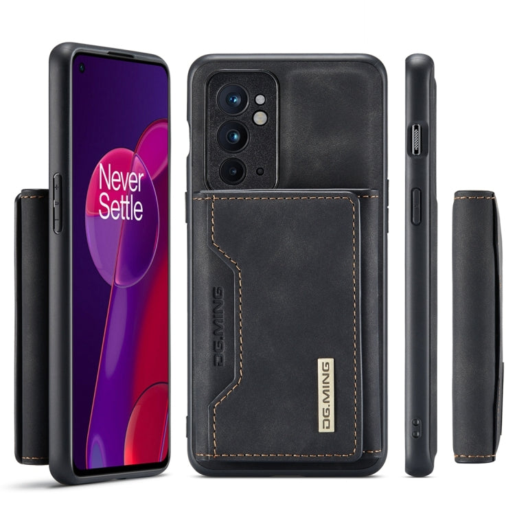 For OnePlus 9RT 5G DG.MING M2 Series 3-Fold Multi Card Bag Back Cover Leather Phone Case(Black) by DG.MING