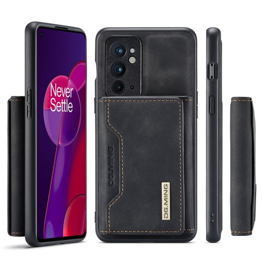 For OnePlus 9RT 5G DG.MING M2 Series 3-Fold Multi Card Bag Back Cover Leather Phone Case(Black) by DG.MING