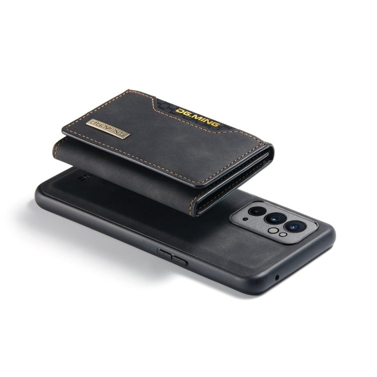 For OnePlus 9RT 5G DG.MING M2 Series 3-Fold Multi Card Bag Back Cover Leather Phone Case(Black) by DG.MING