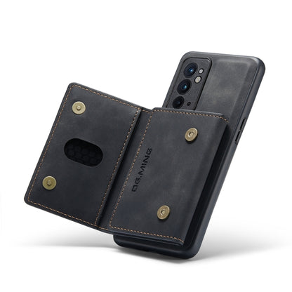 For OnePlus 9RT 5G DG.MING M2 Series 3-Fold Multi Card Bag Back Cover Leather Phone Case(Black) by DG.MING